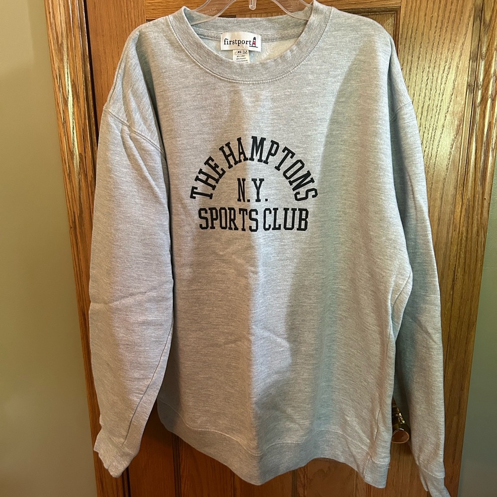 Firstport The Hamptons N.Y. Sports Club Crewneck Sweatshirt - Grey
